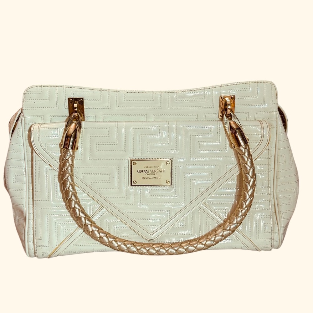 Versace Pre-Owned logo-plaque leather satchel bag 🌟